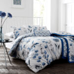 Ink Floral Blue Quilt Cover Set King