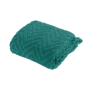 Ezra Teal Knitted Throw Rug