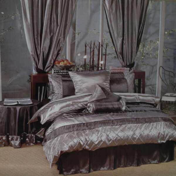 Boudoir Caledonia Black Silver Quilt Cover Set Single