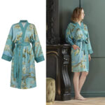 Bedding House Van Gogh Almond  Blue Kimono Bath Robe Large/Extra Large