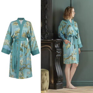 Bedding House Van Gogh Almond  Blue Kimono Bath Robe Small/Medium