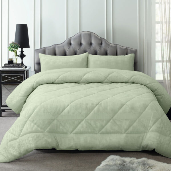 Accessorize Waffle 3 Piece Jacquard Comforter Set King