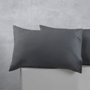 Accessorize Pair of Cotton Polyester Standard Pillowcases Charcoal