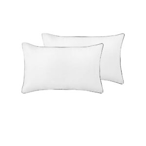 Accessorize Pair of White/Black Piped Hotel Deluxe Cotton Standard Pillowcases