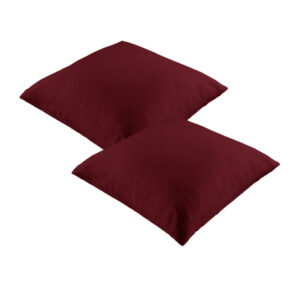 Vintage Design Homewares Pair of 100% Linen European Pillowcases Merlot