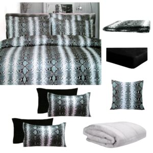 Big Sleep 8 Pce Bed in a Bag Set Snake Skin Black Single