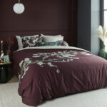 Bedding House Van Gogh  Dark Red Cotton Quilt Cover Set King