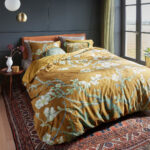 Bedding House Blossoming Ochre Cotton Sateen Quilt Cover Set King