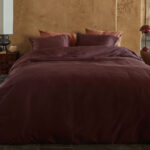 VTWonen  Dark Red Quilt Cover Set Queen