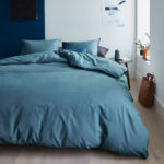 Bedding House Organic Cotton Basic Blue Grey Quilt Cover Set King