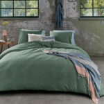 Bedding House Organic Cotton Basic Green Quilt Cover Set King