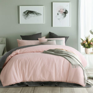 Accessorize Waffle Blush Cotton Quilt Cover Set Queen