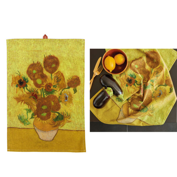 Bedding House Van Gogh Sunflower Yellow Tea Towel