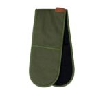 J Elliot Home Selby Cotton Double Oven Mitt Glove 17 x 82 cm Olive & Black