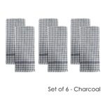 J.Elliot Home Set of 6 Elly Terry Tea Towels Charcoal