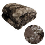 J Elliot Home Brown  Plush Faux Fur Throw Rug 127 x 165 cm