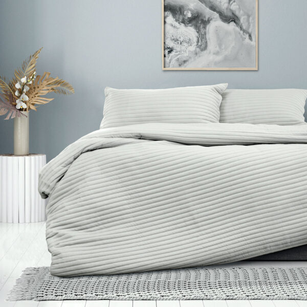 Ardor London Silver Embossed Quilt Cover Set Queen