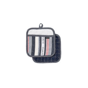 Ladelle Entertainer Charcoal Set of 2 Pot Holders 21 x 21 cm