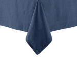 Ladelle Base Navy Linen Look 100% Cotton Tablecloth 150 x 265 cm