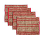 Ladelle Set of 4 Loma Woven Table Placemats Terracotta