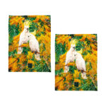 Set of 2 Backyard Beauties Kitchen Tea Towels Cockatoos 50 x 70 cm