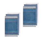 Ladelle Entertainer Set of 6 Cotton Kitchen Towels Blue