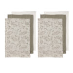 Ladelle Grown Ivy Set of 6 Cotton Kitchen Towels Taupe