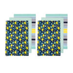 Ladelle Set of 6 Positano Cotton Kitchen Tea Towels 50 x 70 cm Navy