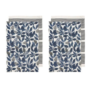 Ladelle Tierra Set of 4 Cotton Kitchen Towels Navy