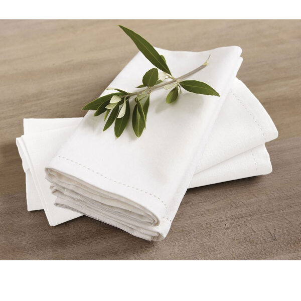 Rans Set of 4 Cotton Hemstitch Napkins - White