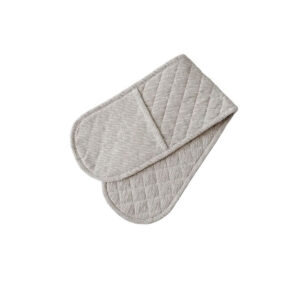 Rans Herringbone Charcoal Cotton Double Oven Mitt