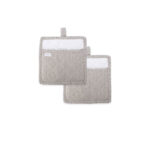 Rans Herringbone Charcoal Cotton Set of 2 Pot Holders