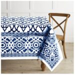 Rans Pure Cotton Vintage Tablecloth Indigo 180 cm Round