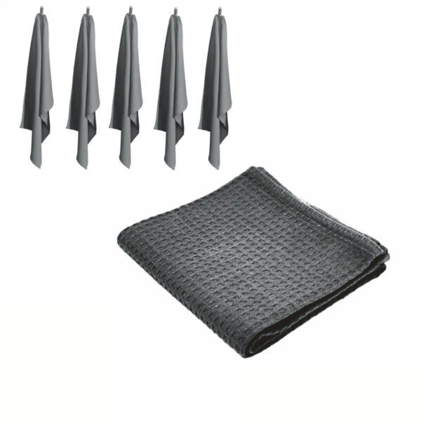 Rans Set of 6 Cotton Waffle Tea Towels 50x70 cm - Charcoal