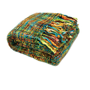 Rans  Knitted Weave Throw 127x152cm - Peacock