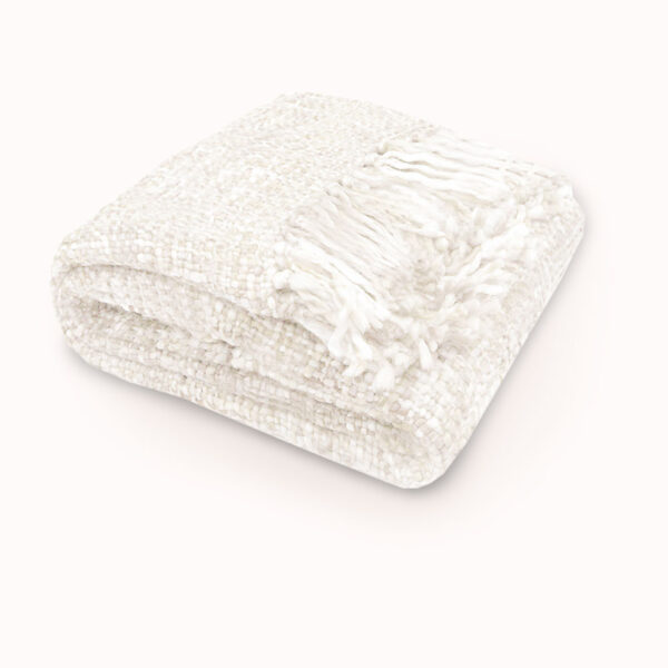 Rans  Knitted Weave Throw 127x152cm - Snow White