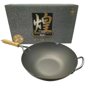 Kirameki Premium Cast Iron Nitriding Processing Stir-fry Wok (Made in Japan) - 33cm