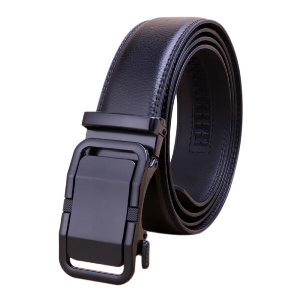 Genuine Leather Belt Men's Plate Reversible Buckle Business Dress Belts ( 01)