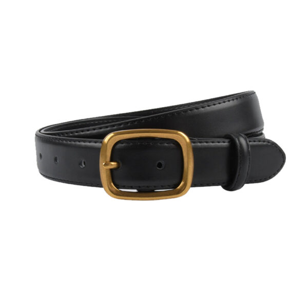 Classic Leather Belts for Women  Joyreap Genuine Leather Womens Belts with Gold Buckle (Black)