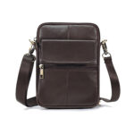 Genuine leather men's crossbody bag oiled wax leather Satchel Crossbody Bag (Coffee)