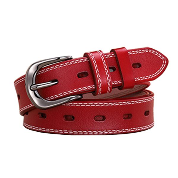 Classic Leather Belts for Women  Joyreap Genuine Leather Womens Belts Alloy Pin Buckle (Red)