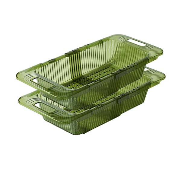 2 Pack Retractable Dish Drying Rack Basket Drainer Over The Sink(Green)