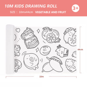 44cm*10m Kids Drawing Roll Color Filling Paper Graffiti Scroll Coloring Paper Toy( 01:2 themes)