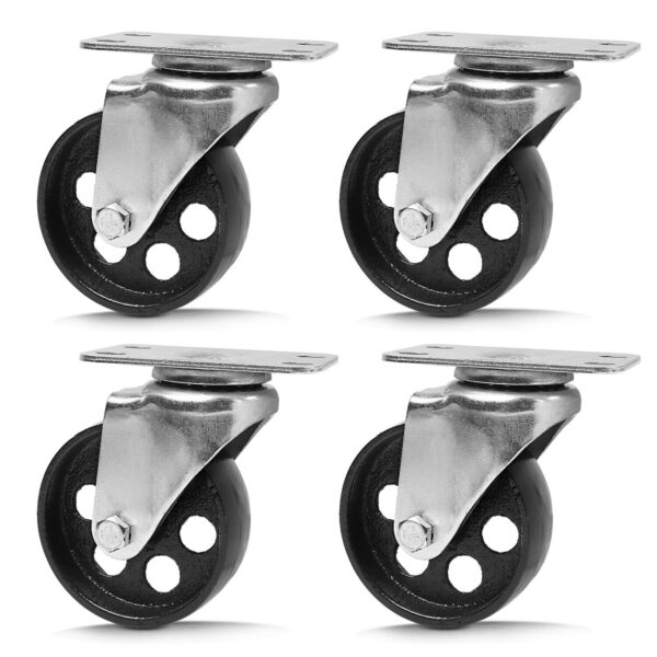 4Pc 3.5'' Heavy Duty Steel Castor Wheel Swivel Caster 500KG/EA Loading Capacity