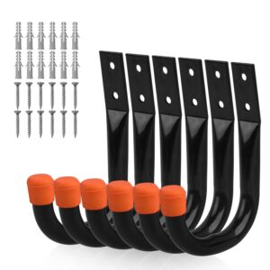 HORUSDY 6Pc Wall Mount Garage Hooks Set Heavy Duty Steel Storage Rack Hanger