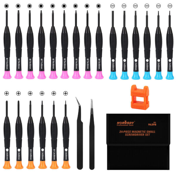 24-Piece Magnetic Precision Screwdriver Set - Small Screwdrivers for Eyeglasses  Phones  Watches Electronics Repair