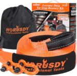 Heavy Duty 9.1M Recovery Tow Straps Snatch Kit - 32 000 LBS Break Strength with D-Ring Shackles for Off-Roading Recovery and Hauling