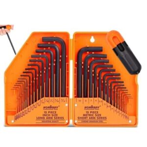 31-Piece Hex Key Set with T-Handle  Metric & Imperial Sizes Allen Wrench Set with Storage Case