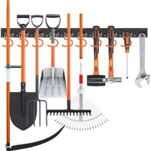 64" Wall Mount Tool Hanger Garden Storage Organizer Mop Broom Holder Hook Pegs