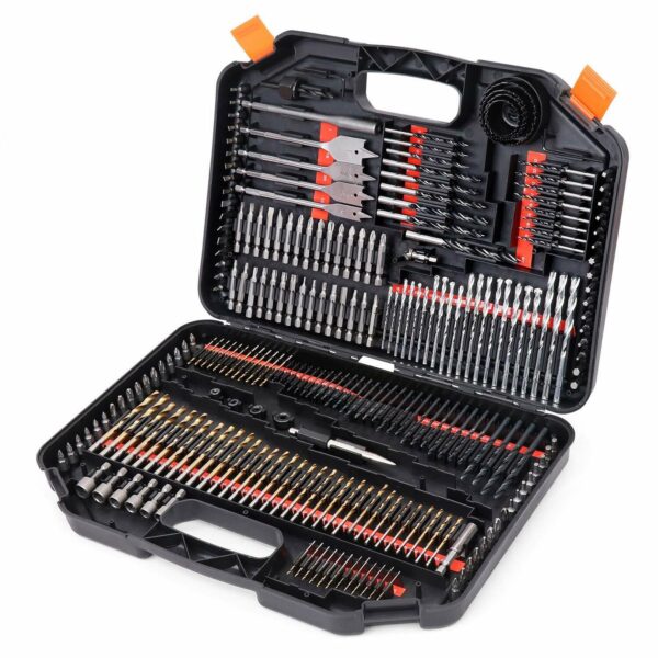 246Pc Combination Drill Bits Set Wood Hole Saw Metal Cement Screwdriver Drilling